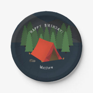 Assiettes En Carton Fête d'anniversaire du camping