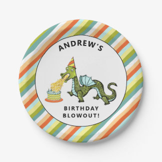 Assiettes En Carton Fête d'anniversaire du dragon