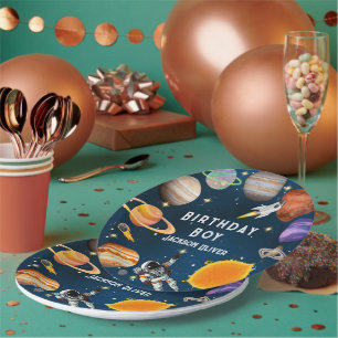 Assiettes En Carton Fête d'anniversaire du premier astronaute spatial