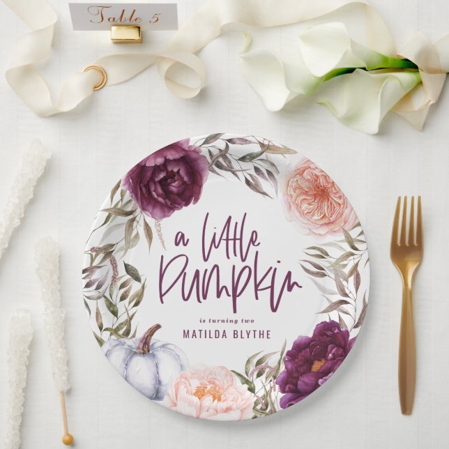 Assiettes En Carton Fête d'anniversaire d'un petit citrouille à l'auto (Mariage)