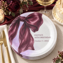 Fête d'anniversaire élégante avec nœud bordeaux