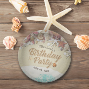 Assiettes En Carton Fête d'anniversaire Eté Plage de mer Starfish Coqu