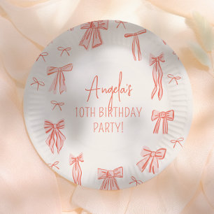 Assiettes En Carton Fête d'anniversaire fille arc-en-ciel rose caprici