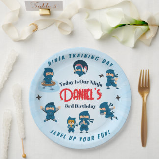 Assiettes En Carton Fête d'anniversaire garçon Escouade Ninja Bleu Mig