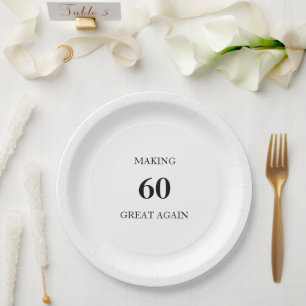 Assiettes En Carton Fête d'anniversaire générique pour rendre 60 grand