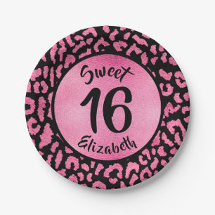 Assiettes En Carton Fête d'anniversaire Girly Leopard