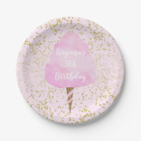 Fête d'anniversaire Guimauve rose et Confettis dor