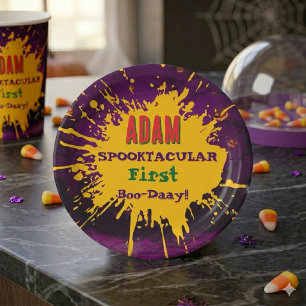 Assiettes En Carton Fête d'anniversaire Halloween pour enfants Hallowe