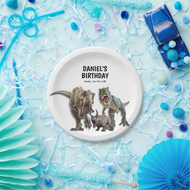 Assiettes En Carton Fête d'anniversaire imprimable sur les dinosaures, (Fête)