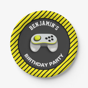 Assiettes En Carton Fête d'anniversaire moderne de jeu vidéo