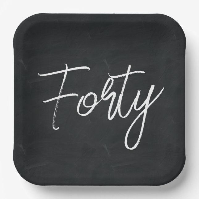 Assiettes En Carton Fête d'anniversaire moderne noir et blanc (Recto)