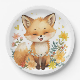 Assiettes En Carton Fête d'anniversaire neutre pastel ours des bois ga
