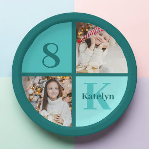 Assiettes En Carton Fête d'anniversaire personnalisée avec photo de te