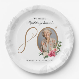 Assiettes En Carton Fête d'anniversaire personnalisée de 80 ans de cla