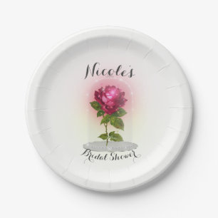 Assiettes En Carton Fête d'anniversaire personnalisée Rose Magique Rou