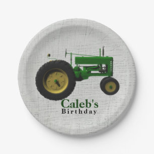 Assiettes En Carton Fête d'anniversaire personnalisée tracteur de bass