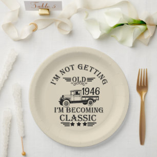 Assiettes En Carton Fête d'anniversaire personnalisée vintage