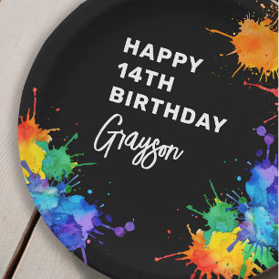 Assiettes En Carton Fête d'anniversaire photo paintball