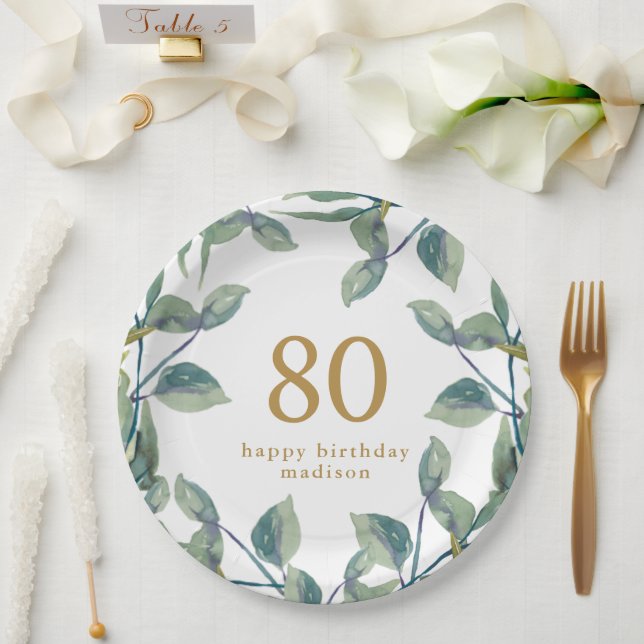 Assiettes En Carton Fête d'anniversaire pour adultes de la couronne bo (Mariage)