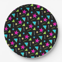 Fête d'anniversaire rétro à motif néon coloré Memp