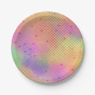 Assiettes En Carton Fête d'anniversaire rose et orange de motif de