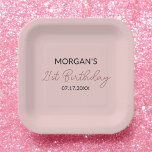 Assiettes En Carton Fête d'anniversaire rose gueule de poisson Mignon<br><div class="desc">Rendez votre célébration d'anniversaire encore plus spéciale avec nos assiettes en papier à nom mignon rose pastel pour fête d'anniversaire. Avec un fond rose pastel doux et un nom personnalisable dans une police adorable, ces assiettes ajoutent une touche personnelle à n'importe quelle fête. Fabriquées en papier durable de haute qualité,...</div>