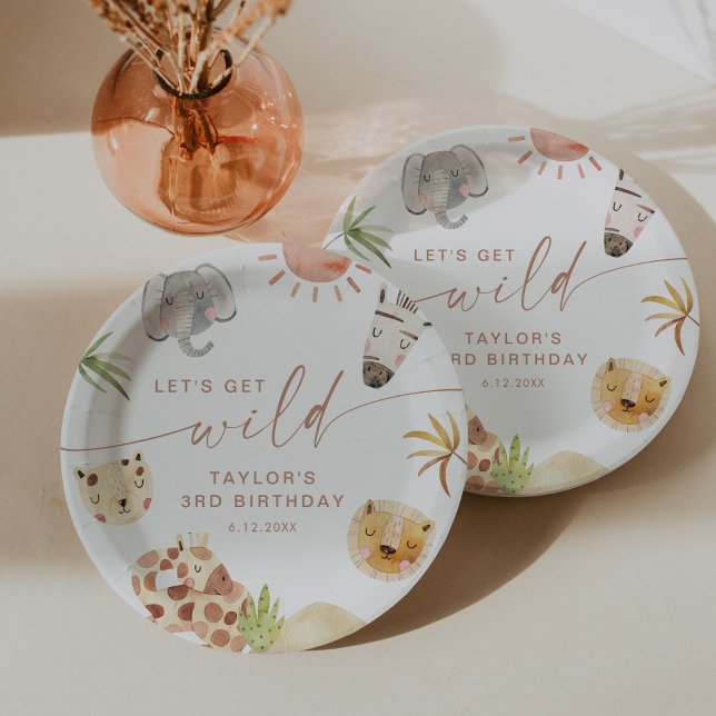 Assiettes En Carton Fête d'anniversaire SAFARI (Créateur téléchargé)
