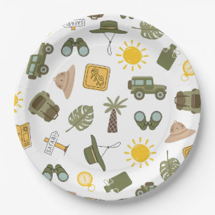 Assiettes En Carton Fête d'anniversaire Safari pour enfants
