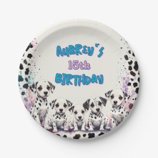 Assiettes En Carton Fête d'anniversaire Spot-tacular de chiot dalmatie