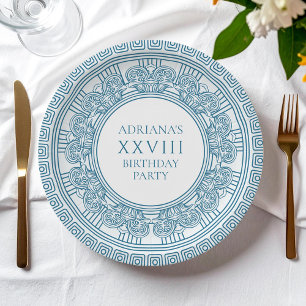 Assiettes En Carton Fête d'anniversaire sur le thème de la Grèce antiq