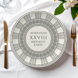 Assiettes En Carton Fête d'anniversaire sur le thème de la Grèce ou de
