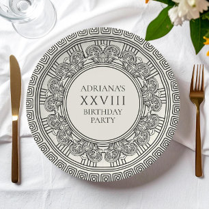 Assiettes En Carton Fête d'anniversaire sur le thème de la Grèce ou de