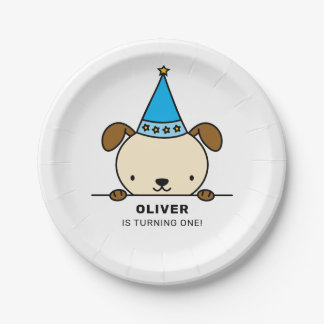 Assiettes En Carton fête d'anniversaire sur le thème du chien
