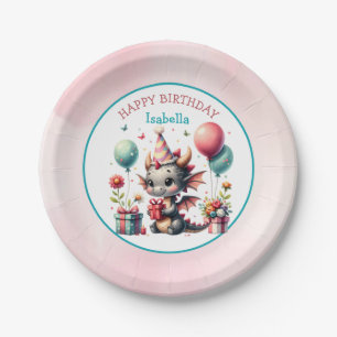 Assiettes En Carton Fête d'anniversaire sur le thème du dragon pour fi