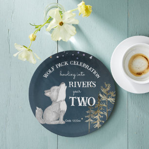 Assiettes En Carton Fête d'anniversaire sur le thème du petit loup imp