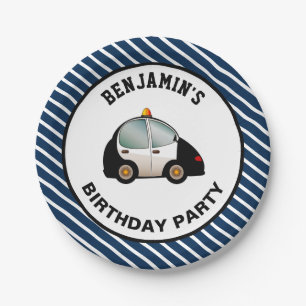 Assiettes En Carton Fête d'anniversaire voiture de police