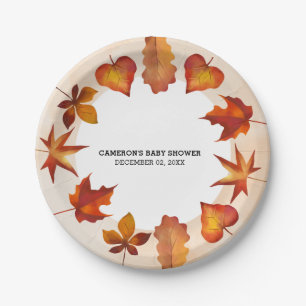 Assiettes En Carton Fête d'automne aux feuilles tombantes aquarelle ru