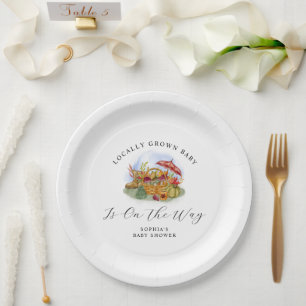 Assiettes En Carton Fête de Baby Shower Ferme de Proximité