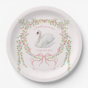 Assiettes En Carton Fête de Baby Shower Petite Princesse Cygne
