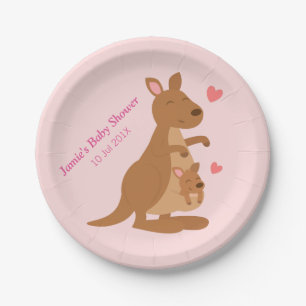 Assiettes En Carton Fête de Baby Shower pour un adorable kangourou