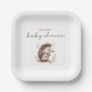 Assiettes En Carton Fête de Baby Shower pour un Petit Hérisson Adorabl