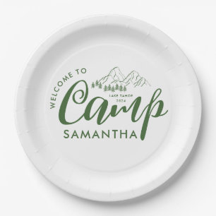 Assiettes En Carton Fête de Bachelorette de Camp sur mesure Moderne Ru