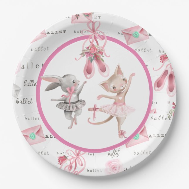 Assiettes En Carton Fête de ballet (Devant)