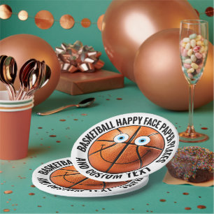 Assiettes En Carton Fête de basketball personnalisée YES BLEUS Joyeux