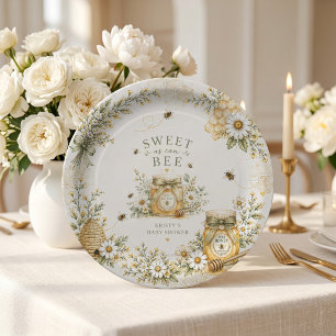 Assiettes En Carton Fête de bébé abeille douce comme peut être abeille