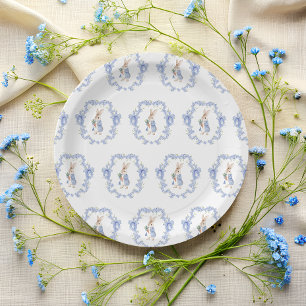 Assiettes En Carton Fête de Bébé Aquarelle Lapin Mignon et Fantaisiste