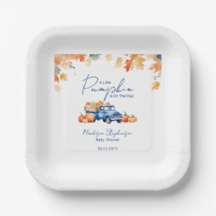 Assiettes En Carton Fête de Bébé Blue Truck & Little Pumpkin on The Wa