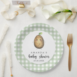 Assiettes En Carton Fête de bébé en forme de pomme de terre de dessin