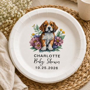 Assiettes En Carton fête de bébé en terre cuite moderne chiot