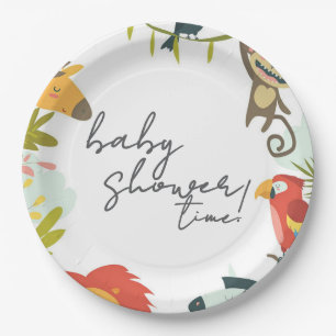 Assiettes En Carton Fête de Bébé Faune de la Jungle